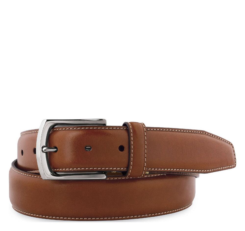 Johnston & Murphy Men's 38 Tan Topstitched Genuine Leather Belt USA Made R3-8